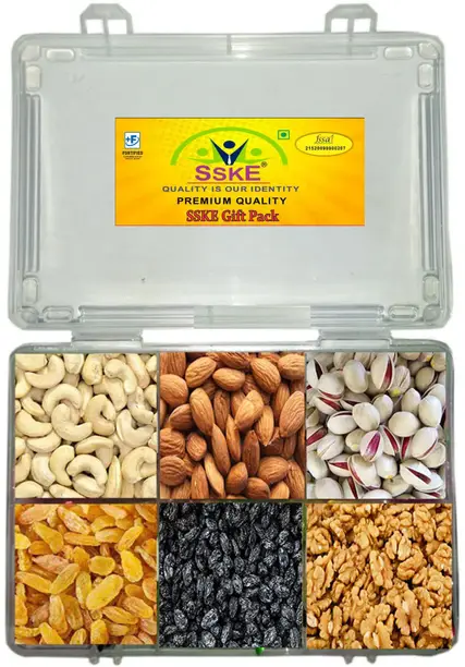 SSKE Royal & Traditional Gift Pack 300 g (Cashew/Almond/Pista/Walnut/Black Raisins/Yellow Raisins)  (1 x 300 g)